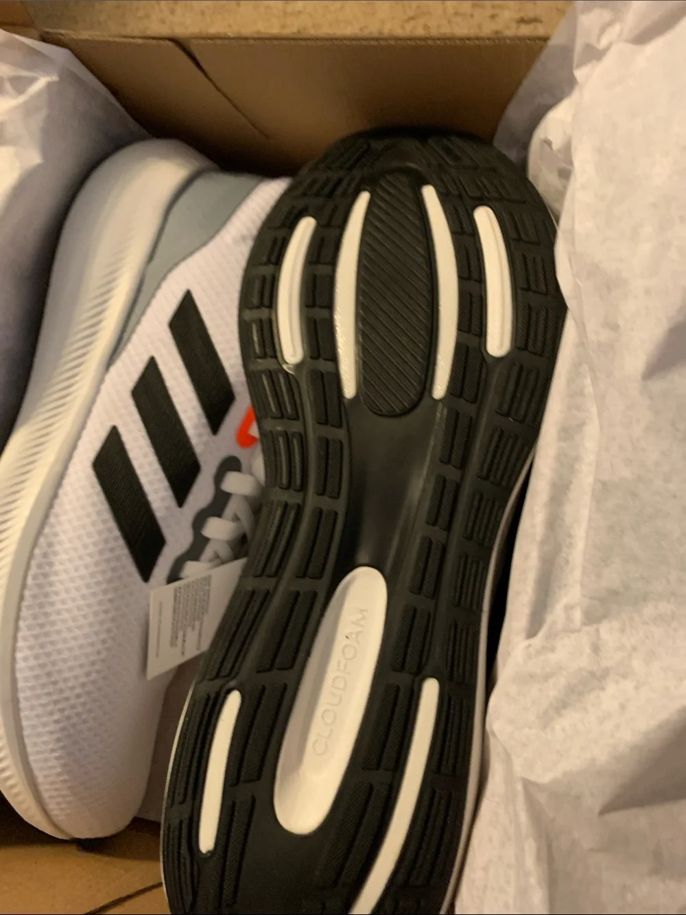Adidas RunFalcon 3.0 Wide White Black Athletic Shoes 10 1/2 W